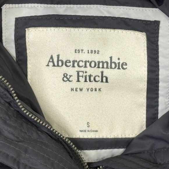 Abercrombie Down Jacket Womens Small S Gray Parka Puffer Fur Trim Winter Coat - Picture 5 of 14